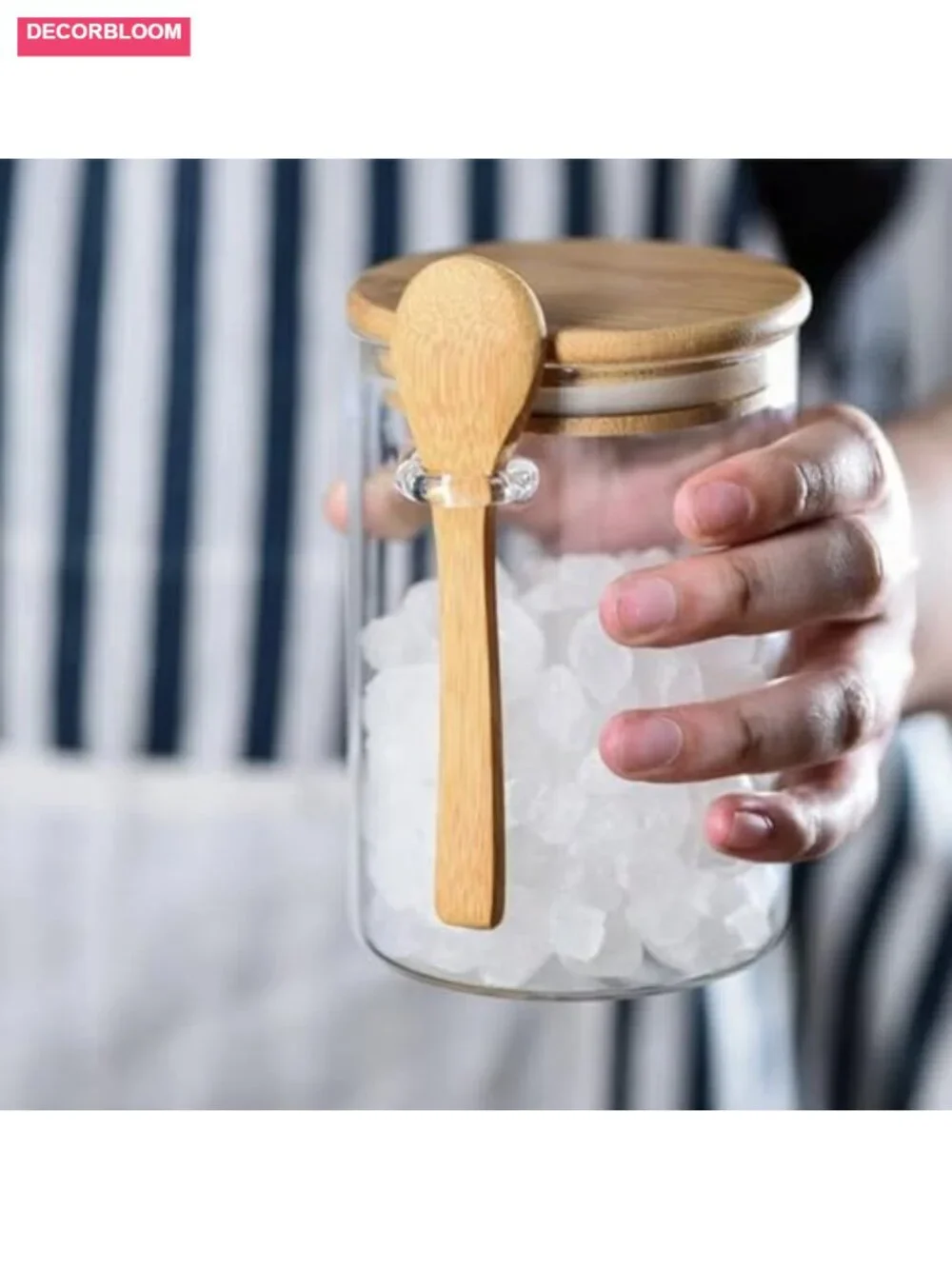 Airtight Food Storage Canisters with Bamboo Lids and Spoons (2 Pack)